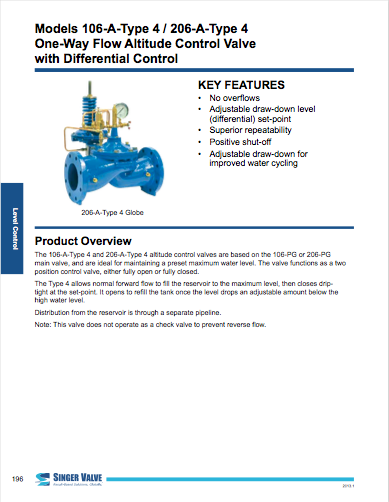 5Control valve altitude type 4 one way with differential control ...